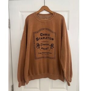 Chris Stapleton Tennessee Whiskey Crewneck Sweatshirt XL‎ Brown Official Merch